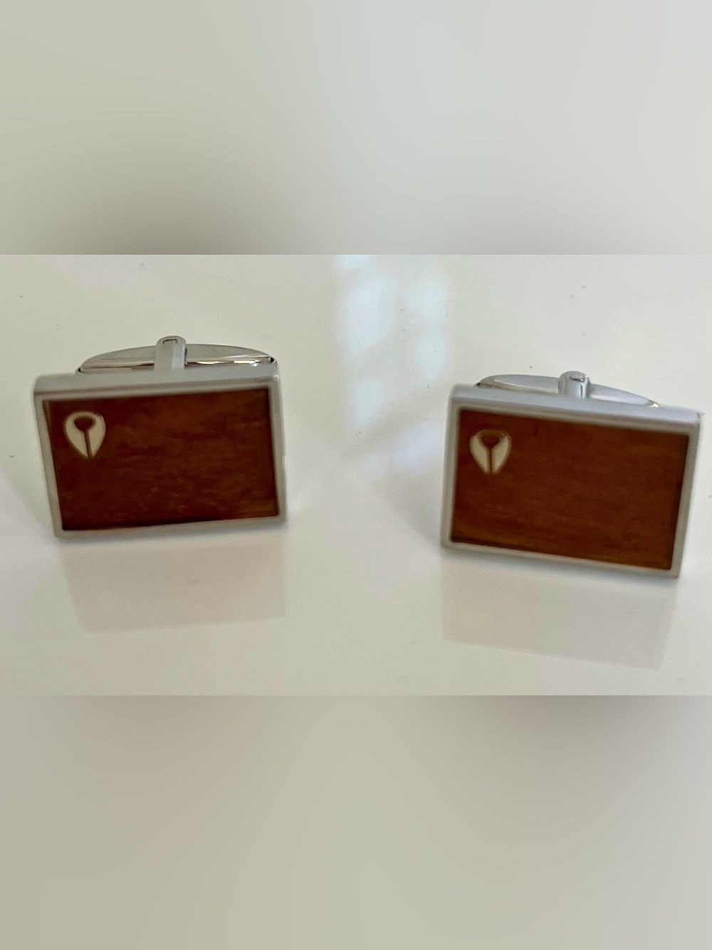 Volcom Wood Inlay Rectangular Cufflinks - Brown